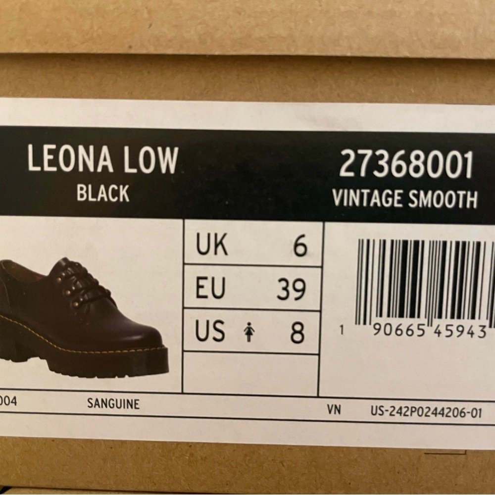 Dr. Martens Black Leona Low Women Size 8